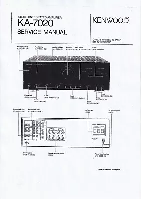 Kaufen Service Manual-Anleitung Für Kenwood KA-7020  • 10€