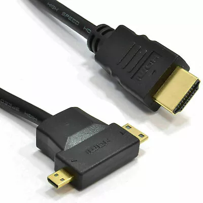 Kaufen 2m HDMI A Zu Mikro D & Mini C HDMI Mehrzweck Androids & Tabletten Kabel • 5.39€