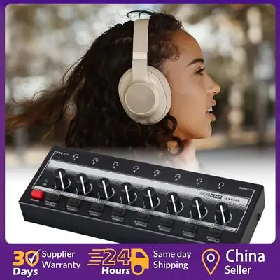 Kaufen 8 Kanal Kopfhörer Verstärker Audio Stereo Amp Bequem HA800S Für Sound Mixer • 34.04€