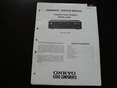 Kaufen Original Service Manual  Onkyo Amplifier  A-8820 • 11.50€