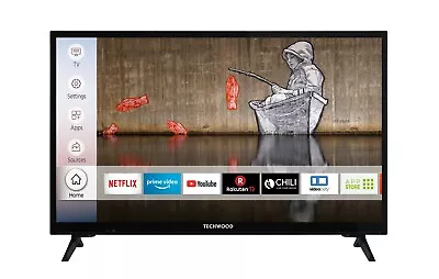 Kaufen Techwood H24T52E / 24 Zoll Fernseher Smart TV / Gebraucht /HD Ready Triple Tuner • 99.99€