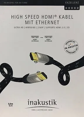 Kaufen Inakustik Referenz High-Speed HDMI-Kabel Mit Ethernet 5,0 M, UVP 162,00 € • 97€