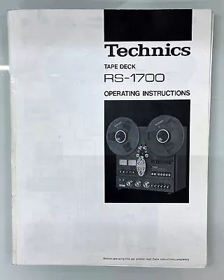 Kaufen TECHNICS RS-1700 Bandmaschine Original Bedienungsanleitung/Operating Instruction • 179.90€