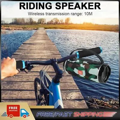 Kaufen 5Wx2 Wasserdicht Bluetooth-kompatibel FM Radio Radfahren Fahrrad Lautsprecher (Tarnung) • 23.54€