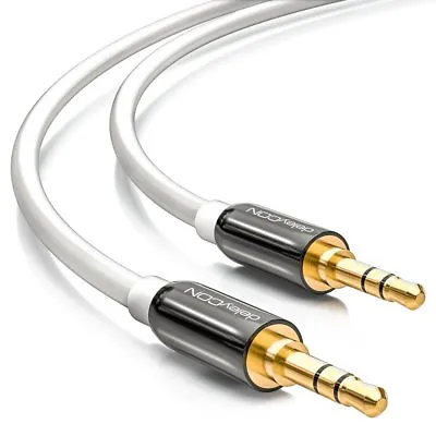 Kaufen 1,5m AUX Kabel 3,5mm Stereo Klinken Audio Kabel Klinke Stecker PC TV HiFi Weiß • 5.79€