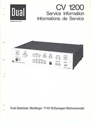 Kaufen Dual Original Service Schaltplan Für CV 1200   • 10€