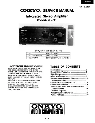 Kaufen Service Manual-Anleitung Für Onkyo A-9711  • 10€