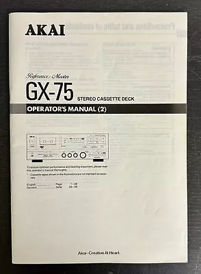 Kaufen Original User Manual For AKAI GX-75 MK I • 15€