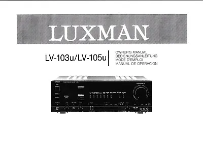 Kaufen Owner's Manual-Anleitung Für Luxman LV-103 U,LV-105 U In France   • 10€