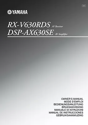 Kaufen Bedienungsanleitung-Operating Instructions Für Yamaha RX-V630 RDS,DSP-AX630 SE  • 13€