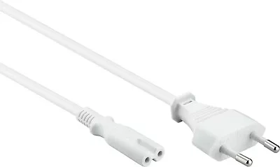 Kaufen Euro Anschlusskabel Netzkabel Strom Kabel Eurostecker C Doppelbuchse C7 Weiß 5 M • 6.54€