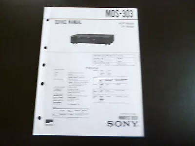 Kaufen Original Service Manual Schaltplan  Sony MDS-303 • 12.50€