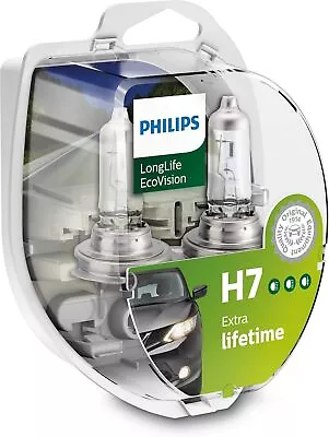 Kaufen Philips 12972LLECOS2 LongLife EcoVision H7 Scheinwerferlampe, 2-er Kit NEU • 27.89€