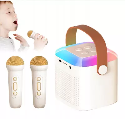 Kaufen Tragbare Karaoke Anlage Mit 2 Mikrofonen Bluetooth Mikrofon Mit Lautsprecher Set • 27.99€