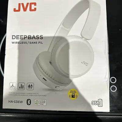 Kaufen JVC HAS36W Deep Bass Wireless Bluetooth On Ear Schwarz Kopfhörer Brandneu Weiß • 27.71€