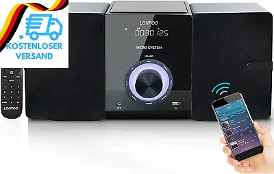 Kaufen LONPOO Kompaktanlage Stereoanlage Mit Cd-Player (30W RMS Mikro-Hifi-Anlage Mit B • 126.44€