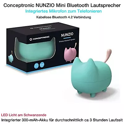 Kaufen Conceptronic NUNZIO Mini Bluetooth Lautsprecher LED Licht Mikrofon Neu Ovp • 16.90€