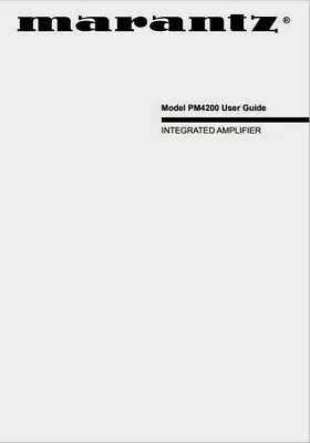 Kaufen Marantz PM4200 Integrierter Stereo-Verstärker Bedienungsanleitung - BENUTZERHANDBUCH  • 8.22€