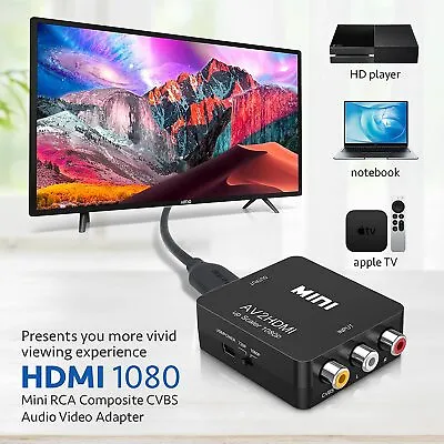 Kaufen  AV RCA To HDMI Konverter CVBS Zu HDMI Adapter Für Wii SNES TV AV2HDMI 1080p HD • 9.88€