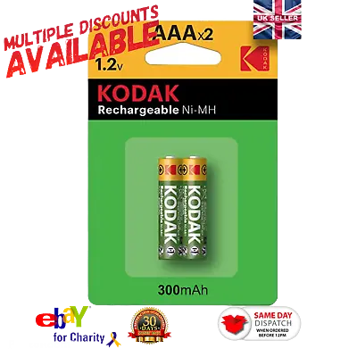 Kaufen  AAA Wiederaufladbare Batterien 1,2 V 300mAh Ni-MH Kodak Versand Am Selben Tag UK LAGER • 16.88€
