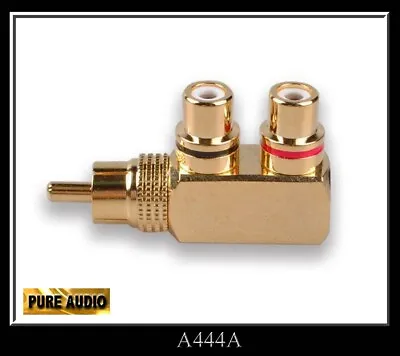 Kaufen Audio Cinch Y Adapter Verteiler Splitter 2 Chinch Buchse Auf 1 RCA Stecker • 3.90€
