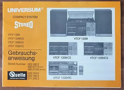 Kaufen Universum VTCF 1339 RC Bedienungsanleitung Und Schaltbild • 13.50€