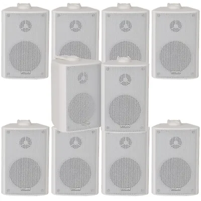 Kaufen 10x 60W 2-Wege Weiße Wandmontage Stereo Lautsprecher 3 Zoll 8 Ohm Mini Hintergrund Musik • 198.49€