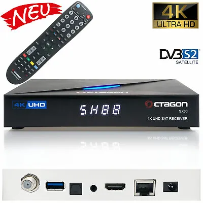 Kaufen Octagon SX88 4k UHD SAT-Receiver PVR CA HEVC Multistream Sat DVB-S2 Receiver • 93€