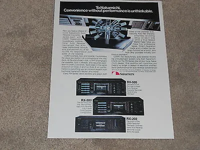 Kaufen Nakamichi RX-505, RX-303, RX-202 Kassette Ad, 1984, Info, 1 Page, Bereit Sich • 10.96€