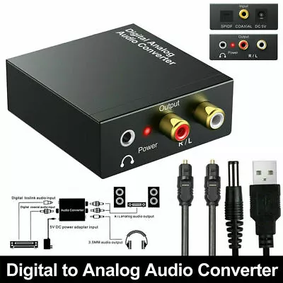 Kaufen Digital Zu Analog Audio Konverter Koaxial Audio Wandler-RCA R/L Zu Toslink/SPDIF • 9.69€