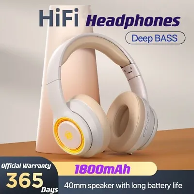 Kaufen Kabellose Bluetooth Kopfhörer Mit Geräuschunterdrückung Over-Ear Ohrhörer 5.2 UK • 26.01€