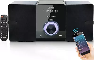 Kaufen LONPOO Kompaktanlage Stereoanlage Mit CD-Player (30W RMS Mikro-HiFi-Anlage Mit B • 131.70€