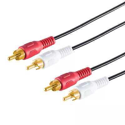 Kaufen 2,5m Cinch Audio Kabel Stereo 2* Chinch Stecker Vergoldet Doppelt Geschirmt • 6.87€