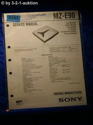 Kaufen Sony Service Manual MZ E90 Mini Disc Player (#5303) • 11.99€