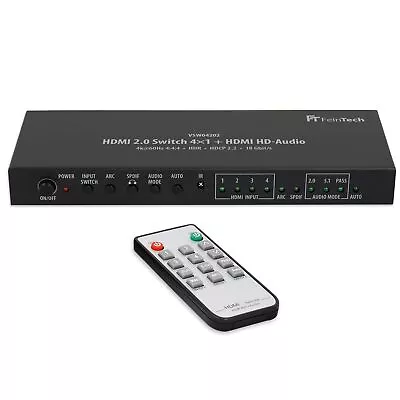 Kaufen HDMI Switch 4x1+1 HD-Audio Extractor Splitter ► Lösung: Neuer 4K TV, Alter AVR • 89.99€