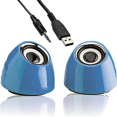 Kaufen Blau 6 W Tragbarer Laptop PC Tablet Lautsprecher Kit USB AUX 2.0 Stereo Aktiver Sound • 17.56€