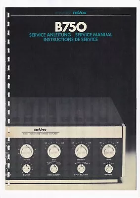 Kaufen Service Manual-Anleitung Für Revox B 750  • 25€