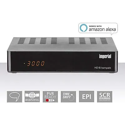 Kaufen IMPERIAL HD6i Kompakt HD Sat Receiver DVB-S2 Alexa Voice 2 IP Webportal PVR AAC  • 26.99€