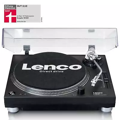 Kaufen LENCO Plattenspieler L-3809 Direktantrieb Stroboskop Phono-Vorverstärker Schwarz • 164.90€