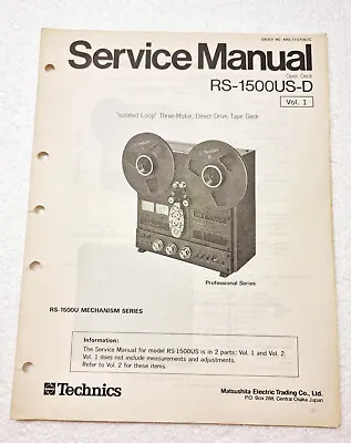 Kaufen 1976 ⭐️⭐️⭐️ Original Technics RS-1500 US Service Manual ⭐️⭐️⭐️ • 49.99€