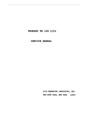Kaufen Service Manual-Anleitung Für Thorens TD 124 MK1, TD 124 MK2  • 10€
