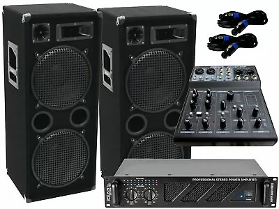 Kaufen Das PA-SET 75 Bluetooth Anlage Mixer 3Wege 4 X 30 Cm Bass Musikanlage 3000Watt • 699€