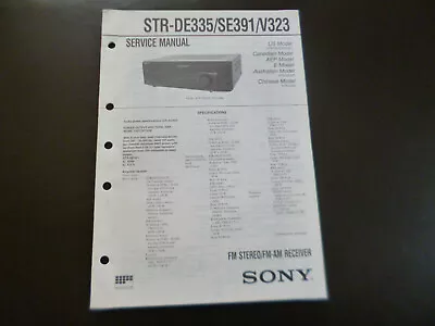 Kaufen Original Service Manual Schaltplan Sony  STR-DE335 SE391 V323 • 11.90€