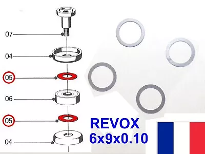 Kaufen 4x Rondelles De Réglage Roulement Guide-Bande 0,1mm Pour Revox A77 B77 PR99 Inox • 1.40€