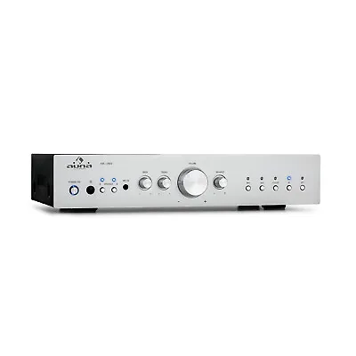 Kaufen HiFi-Verstärker Stereo 2-Kanal Amplifier 400W RMS Bluetooth USB MP3 Silber • 139.99€