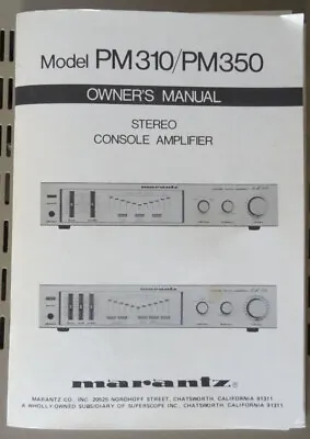 Kaufen Marantz PM310 / PM350 Owner's Manual / User Guide Stereo Console Amplifier • 8€