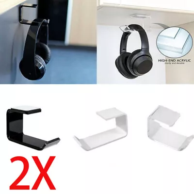 Kaufen 2x Kopfhörerhalter Displayständer Haken Unter Schreibtisch Headset Wandhalterung • 9.59€