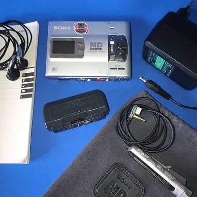Kaufen SONY MZ-R50 MiniDisc Recorder + 5 MD´s, Fernbed., Kopfh., Nteil, Tasche, Anleit. • 180€