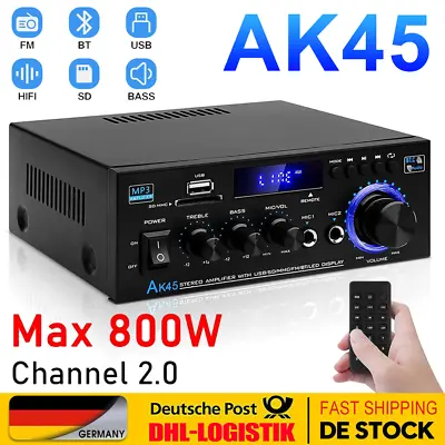 Kaufen 800W Bluetooth Mini Verstärker HiFi Power Audio Stereo Bass USB MP3 FM Auto 12V • 33.99€