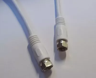 Kaufen SAT-Anschluss-Kabel - F Stecker - Koaxial 2x Geschirmt - Digital - 0,5m In Weiß • 2€